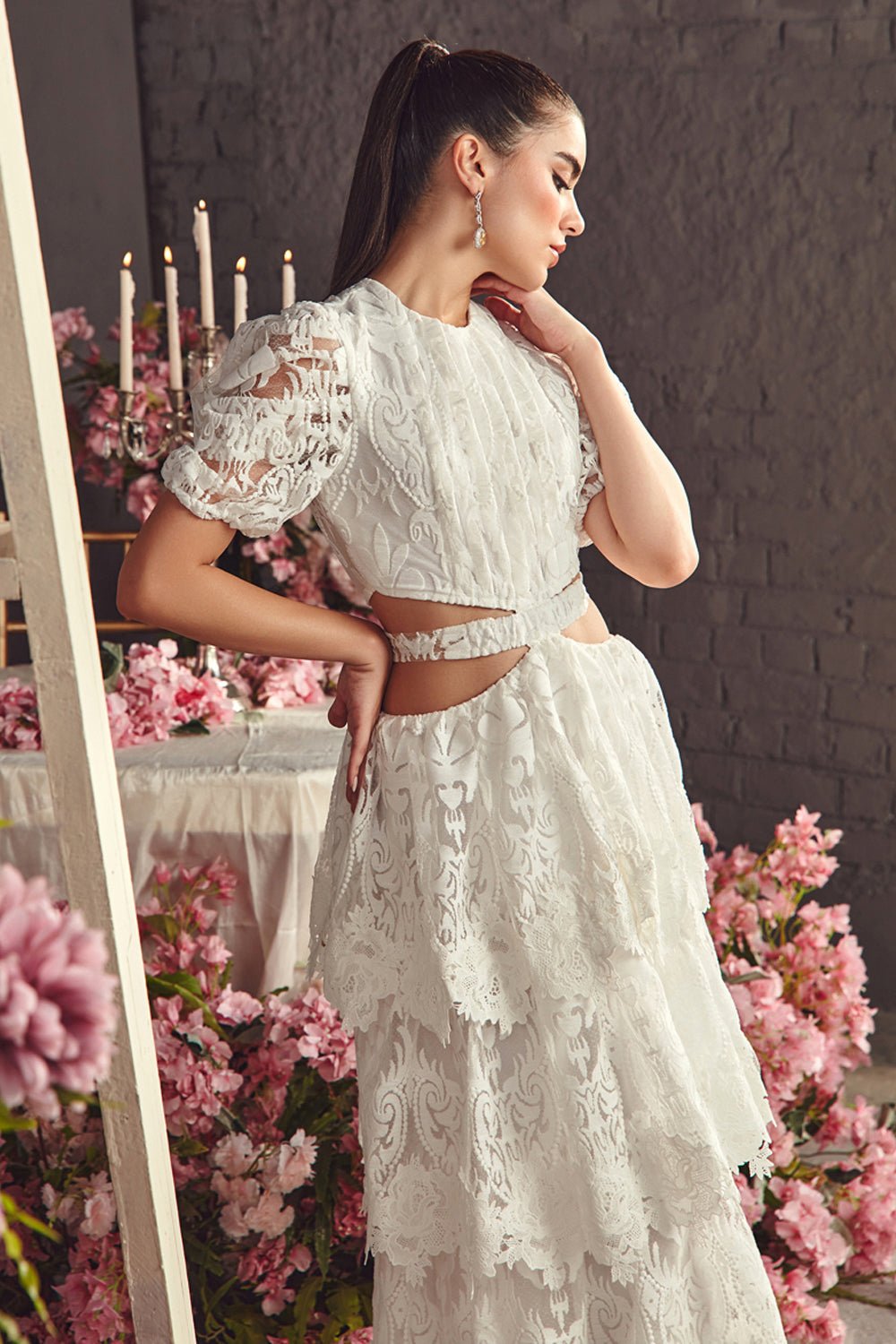 Textured Organza Midi Dress