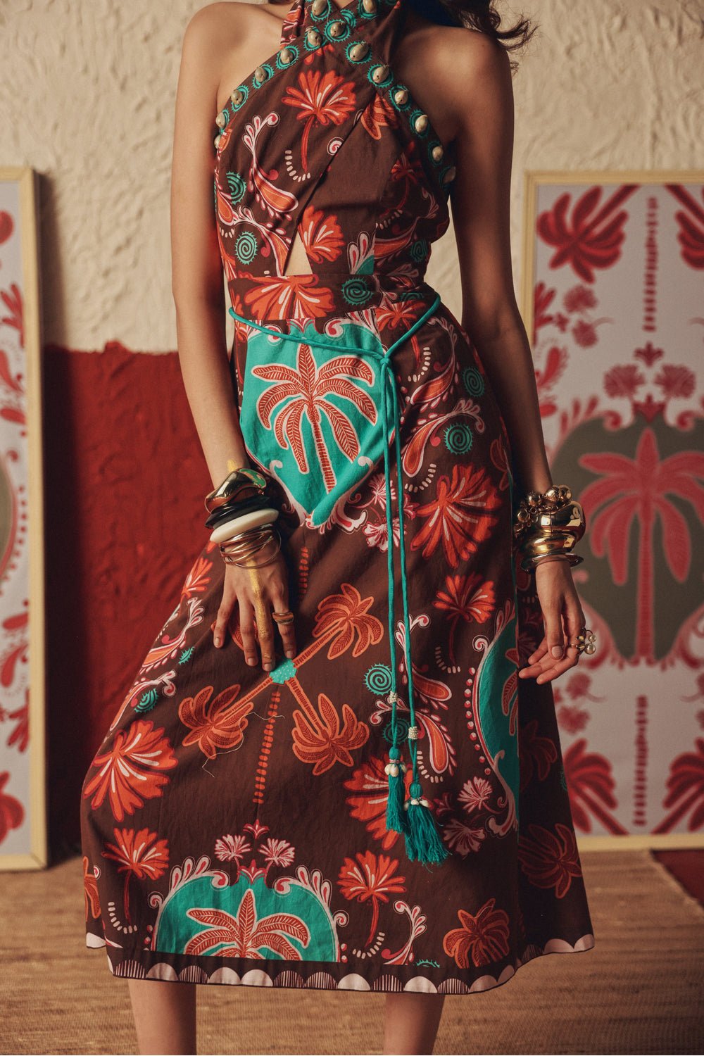 Wanderfolk Halter Midi Dress